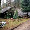 Alsea, Oregon, 1998
Impact of the debris flow collapsed the log cabin.

USGS Image