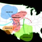 Map of the US showing tornado alley covering parts of Texas, Oklahoma, Kansas, Nebraska, S. Dakota, Iowa, and Minnesota Map of the US showing tornado alley covering parts of Texas, Oklahoma, Kansas, Nebraska, S. Dakota, Iowa, and Minnesota